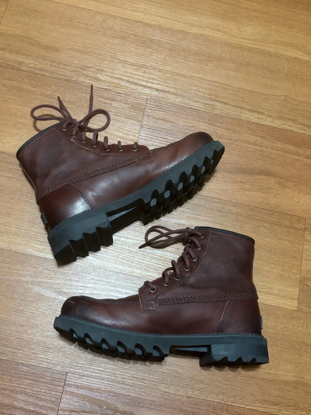Sorel Mad Brick Six Waterproof Leather Boot Men's Dark Brown Size 8.5 VGUC